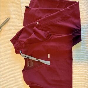 Figs Maroon Medical Scrub Set